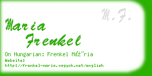 maria frenkel business card